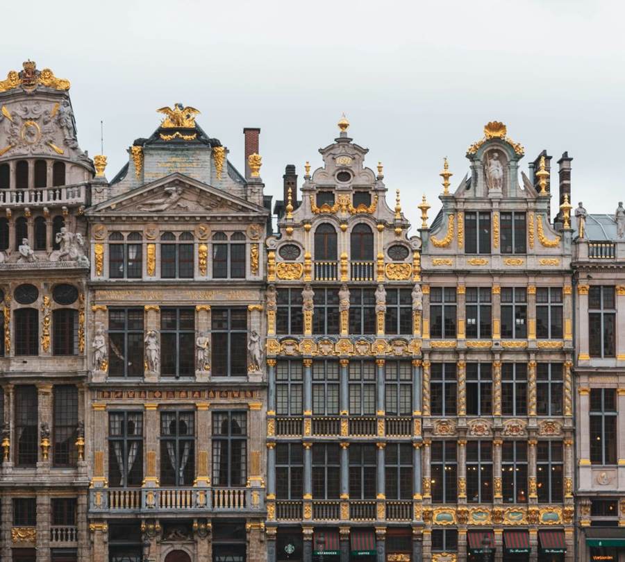 Brussels, the facades of the Grand-Place