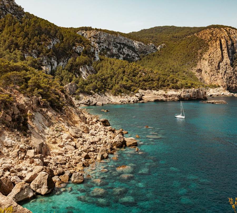 Ibiza, a cove with turquoise water