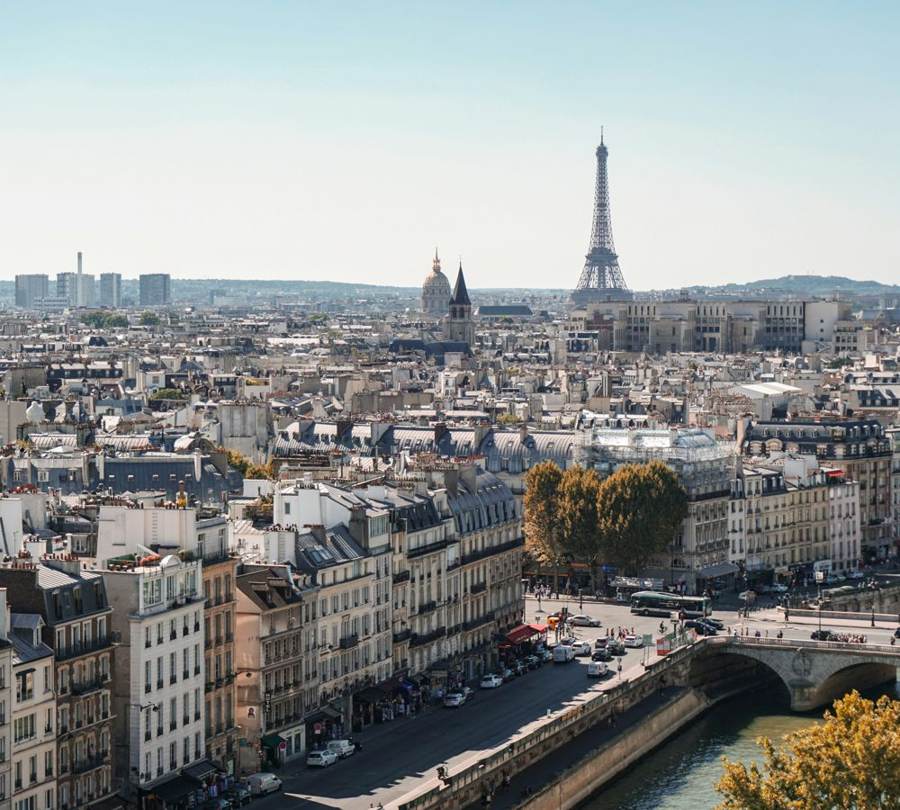 Paris, Haussmann rooftops and the Eiffel Tower